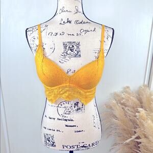 Victoria's Secret Pink Yellow Lace Bralette size Medium